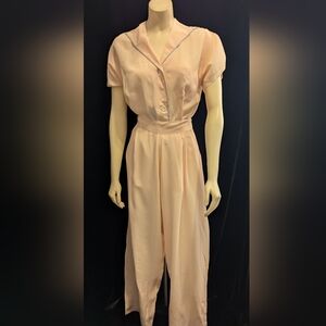 Vintage 1950s DEADSTOCK Cold Rayon Pajamas TALL GALS By TOMMIES Bust: 42" M/L